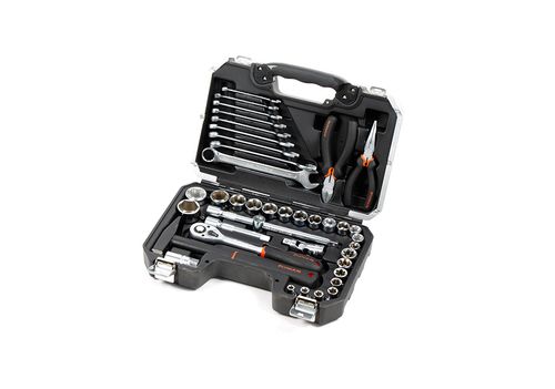 Juego Herramientas Mecanica 1/4" 1/2" Llaves-Dados Punta C. Alicate 40 Pz