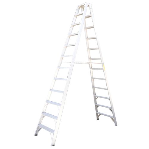 Escala Tijera Aluminio Doble Acceso 12 Peldaños Altura 3.65Mt Resistencia 136Kg