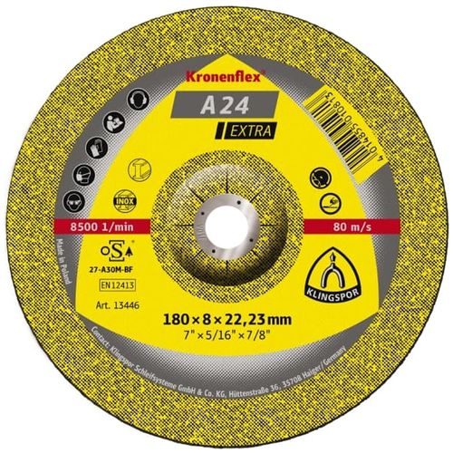 Disco Desbate Metal Acero Carbono Diametro 4.1/2" Eje 7/8"  (A24 Extra))