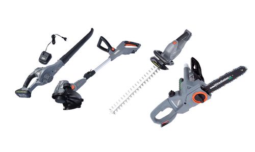 Kit Herramientas Electrosierra + Cortasetos + Orilladora + Soplador + 2BAT GLADIATOR
