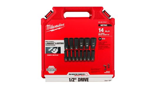 Juego Dados Impacto Largo 1/2" Hex. 14Pz 10-27MM 49-66-7014 MILWAUKEE