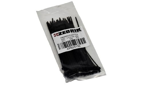 Amarra plastica negra (100 unid) zebrik