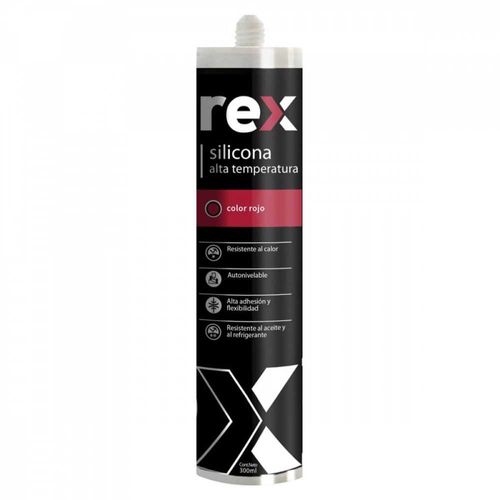 Silicona Alta Temperatura Rojo Cartucho 300ml REX 30142