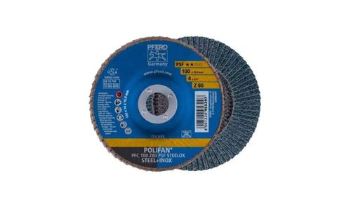 Disco Traslapado Polifan Metal Inox 4.1¡2 G 80 PSF Caja 10 Un PFERD