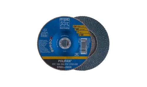 Disco Traslapado Polifan Metal Inox 7180mm Grano 60 PSF Caja 10 Un PFERD