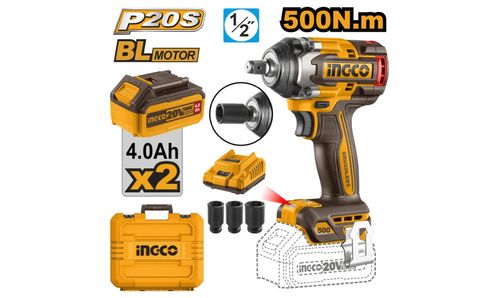 Llave Impacto Inalambrica 20V  Bat 4.0AH + Cargador CIWLI2050 INGCO