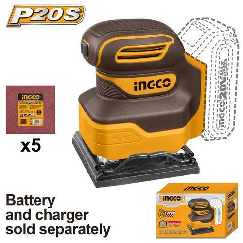 Lijadora Orbotal Inalambrica 20V Solo Herramienta 110MM  CSHSLI2014 INGCO